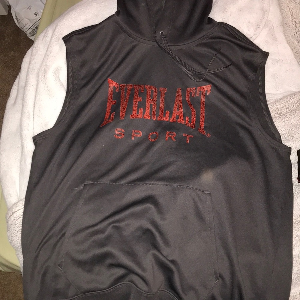 Everlast Men’s Large Sleeveless Hoodie Grey/Orange